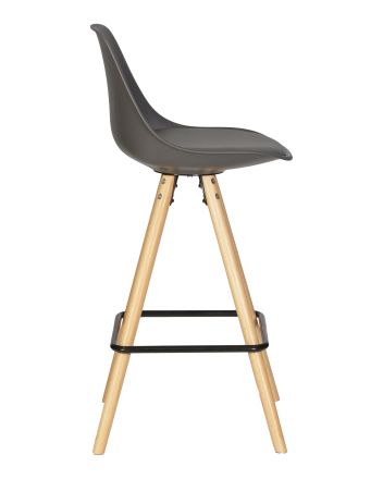 Стул полубарный DOBRIN RONNI, ножки светлый бук, тёмно-серый (GR-04)