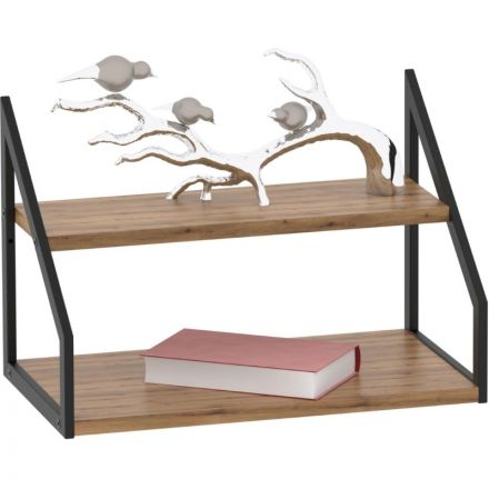 Полка TI_настен/настоль Комус Онега-8 250х450 мет чер/ЛДСП дуб вотан