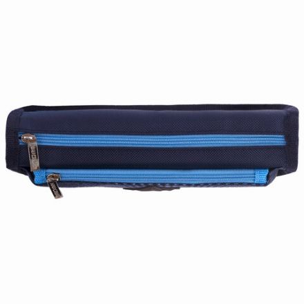 Пенал мягкий ЮНЛАНДИЯ, 2 отделения, полиэстер, "Shark", синий, 21х6х9 см, 270272