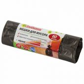 Мешки для мусора 60 л черные в рулоне 20 шт., ПНД 5 мкм, 57х65 см, ЛЮБАША эконом, 605331 Мешки для мусора 60 л черные в рулоне 20 шт., ПНД 5 мкм, 57х65 см, ЛЮБАША эконом, 605331