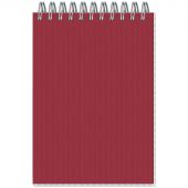 Блокнот Микровельвет А6 50 листов бордовый в клетку на спирали (101х145 мм)