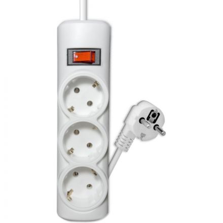 Сетевой фильтр PROGIX PG331 3р/3м/2,2кВт/10А заземление, белый, ПВС 3х0.75