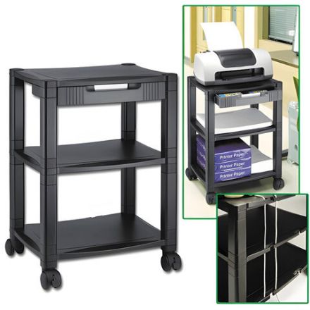 Подставка для принтера BRAUBERG передвижная, с 3 полками и 1 ящиком, 500x435х335 мм, 510188 Подставка для принтера BRAUBERG передвижная, с 3 полками и 1 ящиком, 500x435х335 мм, 510188