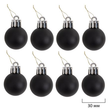 Шары новогодние ёлочные "Black&Gold", НАБОР 130 предметов, черный/золото, пластик, ЗОЛОТАЯ СКАЗКА, 592183