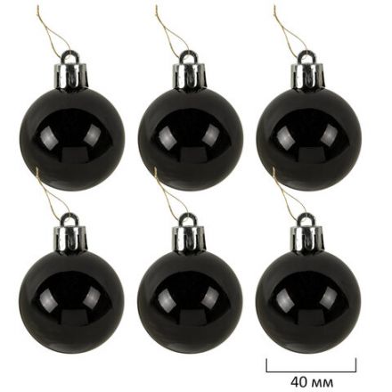 Шары новогодние ёлочные "Black&Gold", НАБОР 130 предметов, черный/золото, пластик, ЗОЛОТАЯ СКАЗКА, 592183