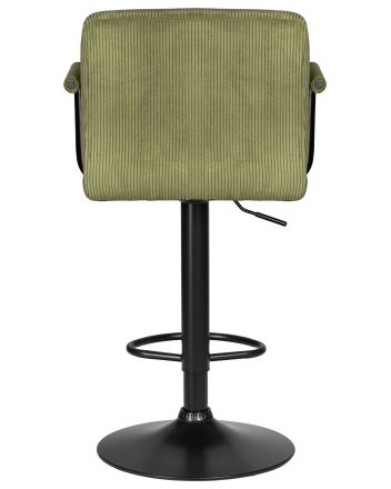 Стул барный DOBRIN KRUGER ARM BLACK, зеленый вельвет (LAR-E2041-7)