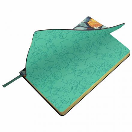 Ежедневник недатированный А5 (138х213 мм), BRAUBERG VISTA, под кожу, гибкий, 136 л., "Lemon Story", 112012