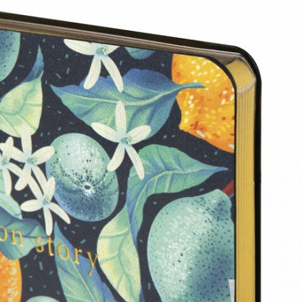 Ежедневник недатированный А5 (138х213 мм), BRAUBERG VISTA, под кожу, гибкий, 136 л., "Lemon Story", 112012