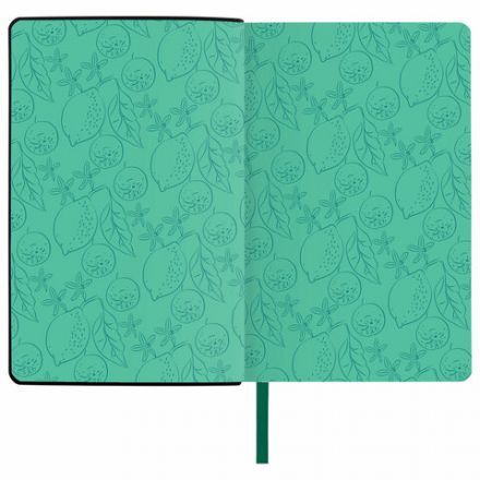 Ежедневник недатированный А5 (138х213 мм), BRAUBERG VISTA, под кожу, гибкий, 136 л., "Lemon Story", 112012