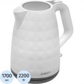 Чайник электрический SCARLETT SC-EK18P49, пластик, 2200Вт, 1.7л, белый