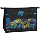 Папка для тетрадей 2 отделения А4 ArtSpace "Gamer", пластик, фольга, на молнии Папка для тетрадей 2 отделения А4 ArtSpace "Gamer", пластик, фольга, на молнии