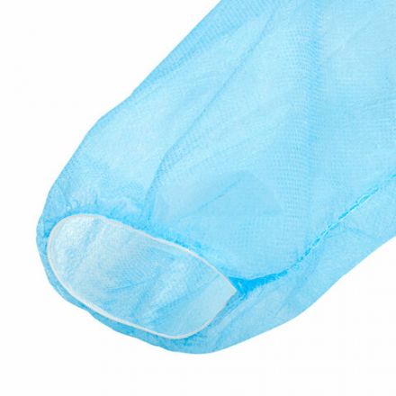 Халат одноразовый голубой на кнопках КОМПЛЕКТ 10 шт., XXL, 56-58 размер, 110 см, рукав на резинке, 30 г/м2, ОПТИТРЕЙД