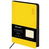 Ежедневник датированный 2026 А5 138x213 мм, BRAUBERG "Metropolis Mix", под кожу, гибкий, желтый, 117441