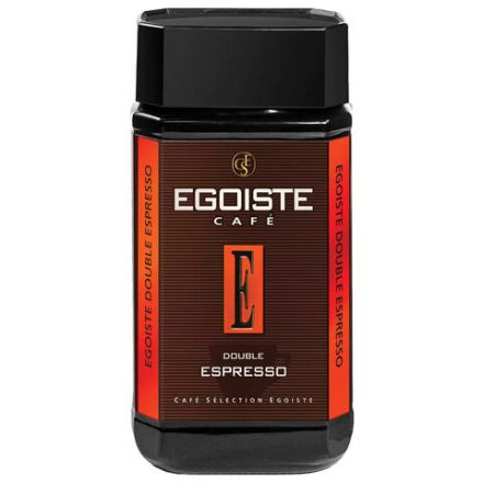 Кофе растворимый EGOISTE "Double Espresso", ШВЕЙЦАРИЯ, сублимированный, 100 г, стеклянная банка, EG10012023