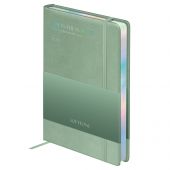Ежедневник датированный 2026г., А5, 176л., твердый переплет, кожзам, Greenwich Line "Softone. Mint", мятный, отд.фольгой, голографический срез