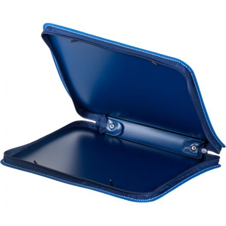 Папка-портфель пластиковая А4 синяя (270x350 мм, 1 отделение)