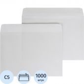 Конверт С5 ECOPOST белый стрип 162х229 без зап. 80г бел.92-100% 1000шт/уп