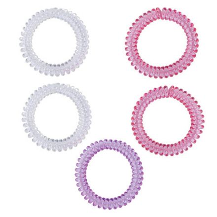 Резинки для волос НАБОР 5 шт., диаметр 2,5 см, пружинка, разные цвета, MONTE VITA (МОНТЕ ВИТА), 457061