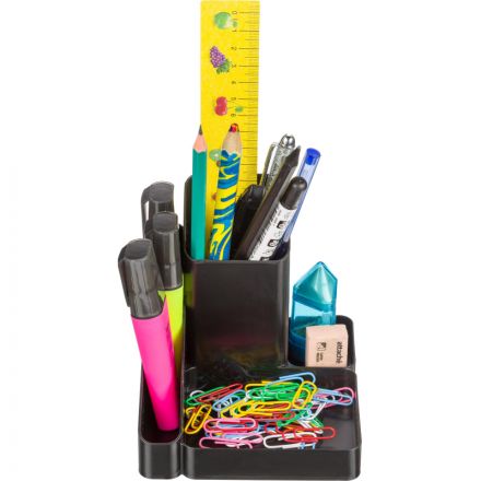 Подставка для канцелярских мелочей Attache Имидж 4 отделения черный Подставка для канцелярских мелочей Attache Имидж 4 отделения черный