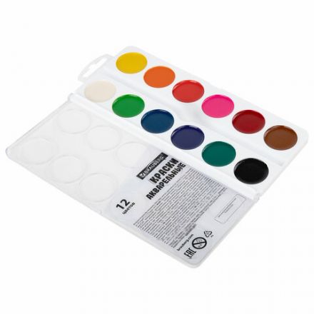 Краски акварельные BRAUBERG 12 цветов "Аниме", медовые, круглые кюветы, 192552 Краски акварельные BRAUBERG 12 цветов "Аниме", медовые, круглые кюветы, 192552