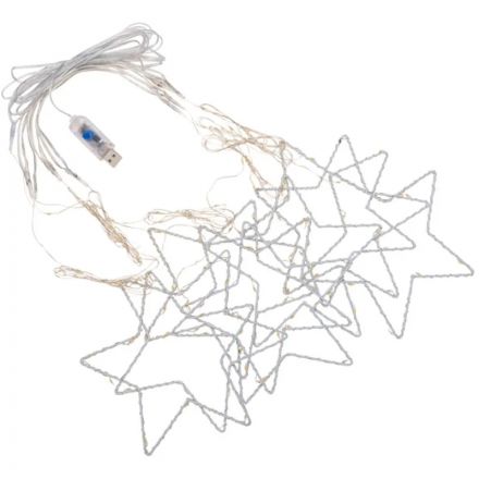 Гирлянда Светодиодная занавес росы  Звезды МУЛЬТИКОЛОР USB+пульт,315-849