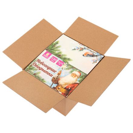 Открытка новогодняя (1 шт.), 7х10 см, "Ретро", картон, ассорти 12 дизайнов, ЗОЛОТАЯ СКАЗКА, 592582