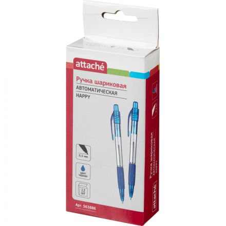 Ручка шариковая автоматическая Attache Happy синяя (толщина линии 0.5 мм)