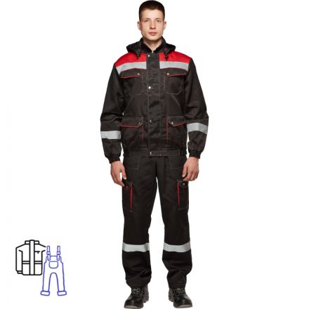 Костюм рабочий летний муж.Антей СОП черн/красн (КПК) 44-46 (88-92)/182-188