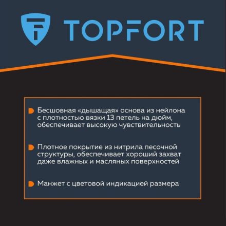 Перчатки защитные TopFort НН01 нейлон с нитриловым покрытием р.9