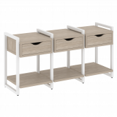 Loft Тумба на регулируемых опорах наборная. Вариант №4 VR.L-TN-4.O Дуб аттик/Белый металл 1440*460*719 Loft Тумба на регулируемых опорах наборная. Вариант №4 VR.L-TN-4.O Дуб аттик/Белый металл 1440*460*719