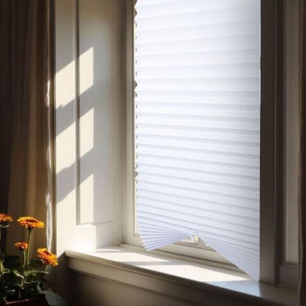 Жалюзи-плиссе, штора бумажная самоклеящаяся BRABIX, 60х180 см, ЭКО, 80 г/м2, цвет белый, 1 шт., 700001