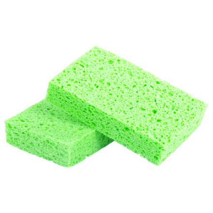 Губки для посуды 110х70х20 мм, ЦЕЛЛЮЛОЗНЫЕ, КОМПЛЕКТ 2 штуки, зеленые, LAIMA, 700257