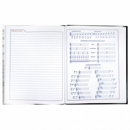 Дневник для музыкальной школы твердый, 48 л., HATBER "Клавиши", 039820, 48ДТмз5В_14210