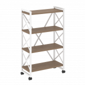 Loft Стеллаж на колесных опорах-4 полки VR.L-MST.K-4.8 Дуб аризона/Белый металл 800*400*1334