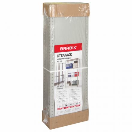 Стеллаж металлический BRABIX "MS KD-180/40-4", 1800х1000х400 мм, 4 полки, сборная стойка, 291115, S240BR144402