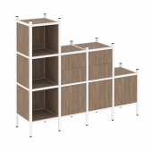 Loft Прямой стеллаж наборный VR.L-17 Дуб аризона/Белый металл 1278*446*1458