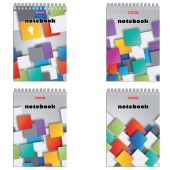 Блокнот А5 146х205 мм, 80 л., гребень, картон, жесткая подложка, клетка, BRAUBERG, "Кубы", 129819 Блокнот А5 146х205 мм, 80 л., гребень, картон, жесткая подложка, клетка, BRAUBERG, "Кубы", 129819