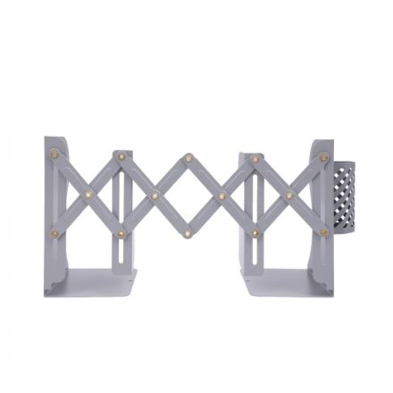 Подставка для книг и учебников раздвижная, со стаканом, серая