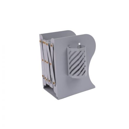 Подставка для книг и учебников раздвижная, со стаканом, серая