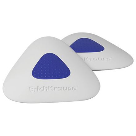 Ластик ERICH KRAUSE "SmartWay Mini Triangle", 37х35х9 мм, белый, треугольный, пластиковый держатель, 45552