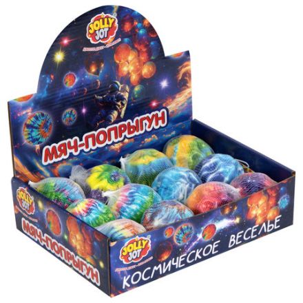 Мяч-попрыгун КОСМОС, 6 см, полиуретан, ассорти, 6 цветов, JOLLY JOT (ДЖОЛЛИ ДЖОТ), 666126