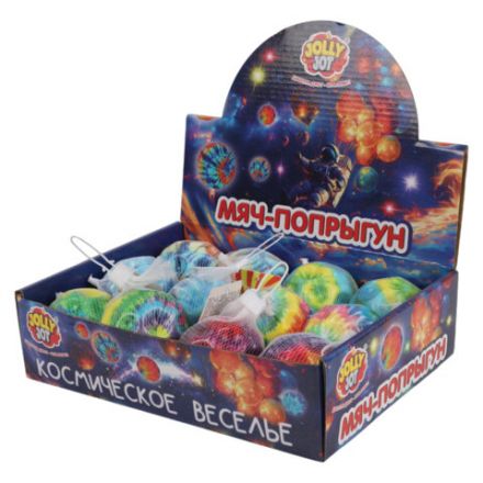 Мяч-попрыгун КОСМОС, 6 см, полиуретан, ассорти, 6 цветов, JOLLY JOT (ДЖОЛЛИ ДЖОТ), 666126