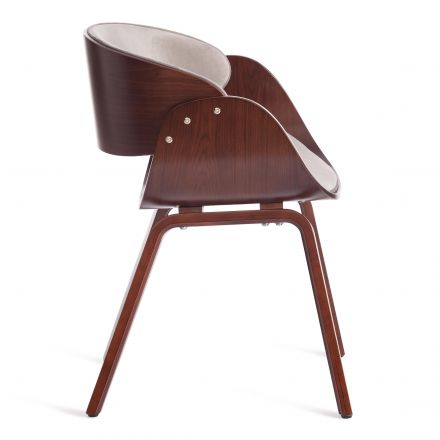 Стул LANDO (mod.8036) дерево / ткань, 59х53х75 см, орех/серый