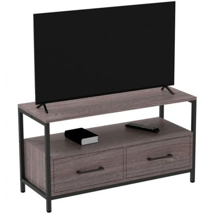 Тумба TI_Комус под ТВ Онега-11, с 2мя ящиками, ясень анкор темн