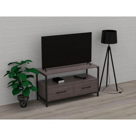 Тумба TI_Комус под ТВ Онега-11, с 2мя ящиками, ясень анкор темн