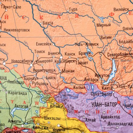 Карта мира политическая 199х134 см, 1:15,5М, с ламинацией, интерактивная, европодвес, BRAUBERG, 112387