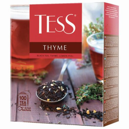 Чай TESS "Thyme" черный с чабрецом и цедрой лимона, 100 пакетиков в конвертах по 2 г, 1185-09