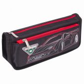 Пенал мягкий ЮНЛАНДИЯ, 2 отделения, полиэстер, "Speed car", черный, 21х6х9 см, 270273