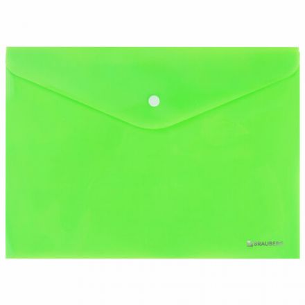Папка-конверт с кнопкой А4, КОМПЛЕКТ 8 шт., яркие неоновые цвета ассорти, BRAUBERG "NEON", 272871