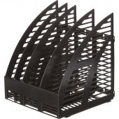 Вертикальный накопитель Attache пластиковый черный ширина 240 мм 4 отделения